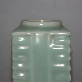 Chinese Old Longquan Kiln Celadon Glaze Porcelain Cong Vase 3
