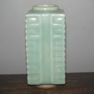 Chinese Old Longquan Kiln Celadon Glaze Porcelain Cong Vase 5