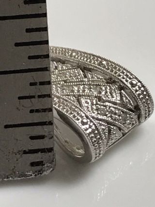 Vintage Mid Century Modernist AAJ 14k White Gold Diamonds Pave Pendant 4gr 1 