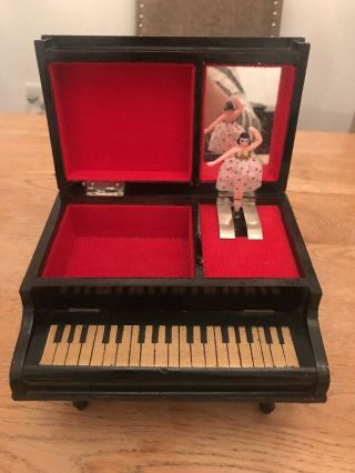 Antique Art Deco 1920s Japanese Piano Shaped Musical Jewellery Box Rare