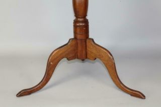 A 18TH C HARTFORD CT QUEEN ANNE CHERRY CANDLESTAND CABRIOLE LEGS SQUARE TOP 4