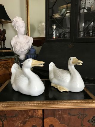 Rare Vintage Chinese Porcelain Ducks