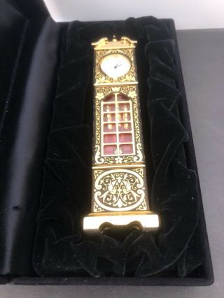 Museum Of Islamic Art Qatar - Royal Gold/black Inscribed Clock Tower - W/ Box
