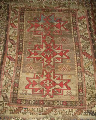 Antique Caucasian Kazak Hand Made Wool Rug