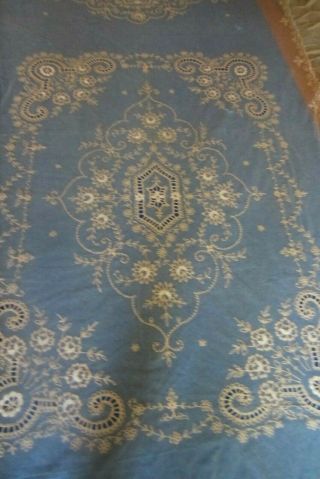 Antique French Normandy & Tambour Lace Bedspread Lovely 2