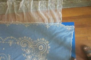 Antique French Normandy & Tambour Lace Bedspread Lovely 3