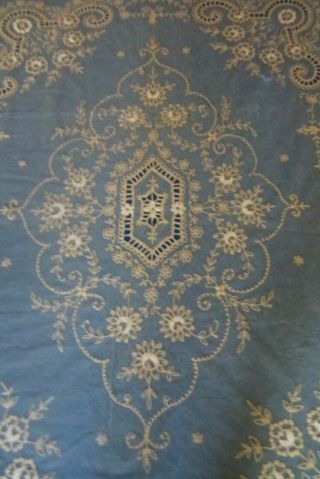 Antique French Normandy & Tambour Lace Bedspread Lovely 4