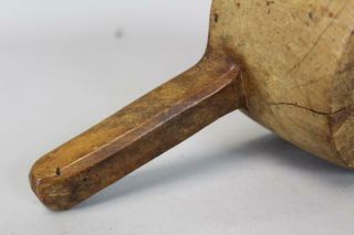 VERY RARE EARLY 18TH C CARVED WOODEN DIPPER IN MAPLE WITH HANDLE IN OLD SURFACE 12