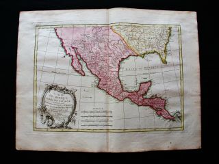 1778 Zannoni - Rare Map: Central America,  Mexico California Texas Panama Florida