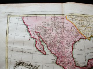 1778 ZANNONI - rare map: CENTRAL AMERICA,  MEXICO CALIFORNIA TEXAS PANAMA FLORIDA 5