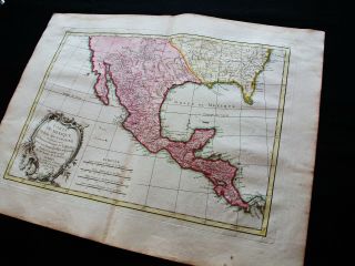 1778 ZANNONI - rare map: CENTRAL AMERICA,  MEXICO CALIFORNIA TEXAS PANAMA FLORIDA 6