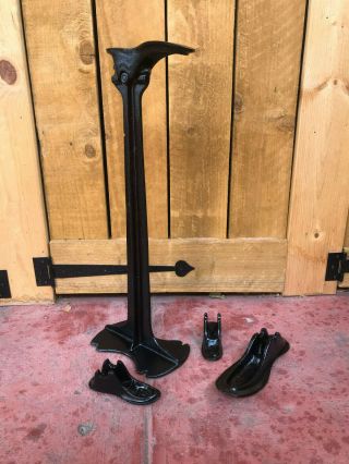 22 " Tall Antique Eureka Cast Iron Cobbler Shoe Boot Last Repair Stand Tool Anvil