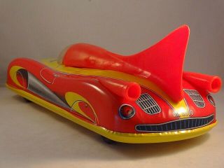 Vintage very rare tin toy futuristic race space car 