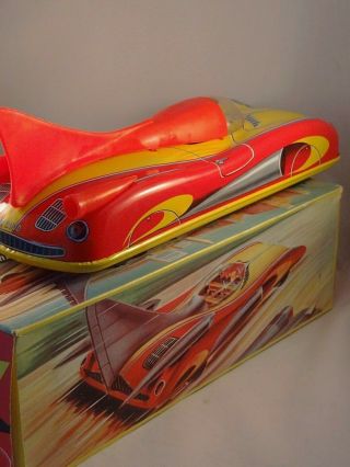 Vintage very rare tin toy futuristic race space car 