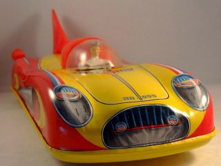 Vintage very rare tin toy futuristic race space car 