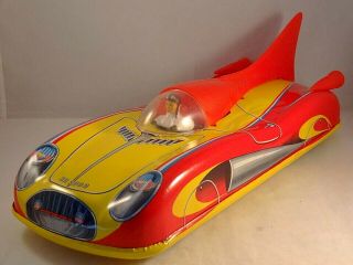 Vintage very rare tin toy futuristic race space car 