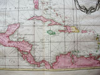 1778 ZANNONI - rare map: CENTRAL AMERICA,  MEXICO,  CARIBBEAN,  USA,  CUBA,  JAMAICA 5