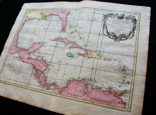 1778 ZANNONI - rare map: CENTRAL AMERICA,  MEXICO,  CARIBBEAN,  USA,  CUBA,  JAMAICA 6
