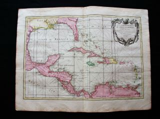 1778 ZANNONI - rare map: CENTRAL AMERICA,  MEXICO,  CARIBBEAN,  USA,  CUBA,  JAMAICA 7