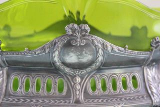 Art Nouveau WMF green glass insert centerpiece. 11