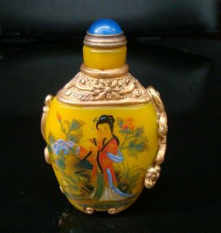 100 Handmade Carving Painting Gilt Snuff Bottles old peking Colored glaze 016 2