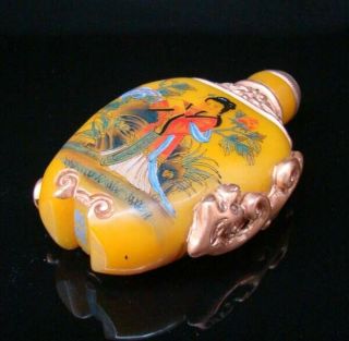100 Handmade Carving Painting Gilt Snuff Bottles old peking Colored glaze 016 6