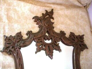 Antique Vtg Mirror Backed Bronzed Wall Sconces Candleholders 6