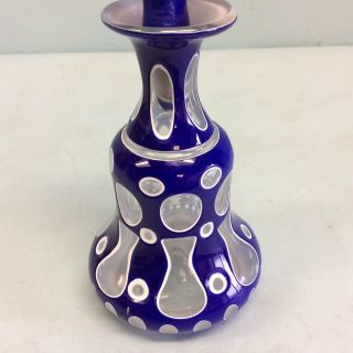 Bohemian Overlay Glass Perfume Bottle 6.  5” Tall 7