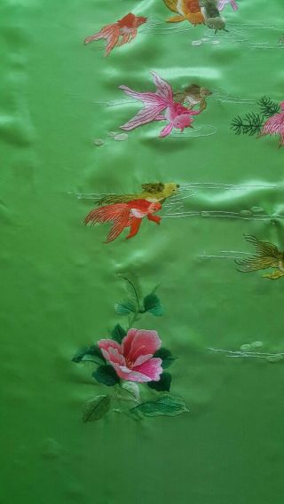 Antique Piano Shawl Tapestry Chines Splendid Silk Hand Embroidered Wedding Sheet 11