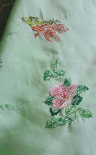 Antique Piano Shawl Tapestry Chines Splendid Silk Hand Embroidered Wedding Sheet 12
