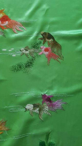 Antique Piano Shawl Tapestry Chines Splendid Silk Hand Embroidered Wedding Sheet 4