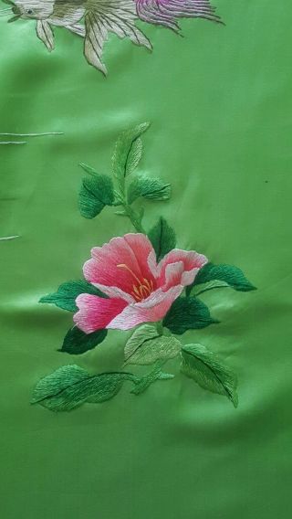 Antique Piano Shawl Tapestry Chines Splendid Silk Hand Embroidered Wedding Sheet 5