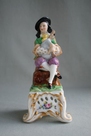 ANTIQUE FRENCH PARIS PAIR PORCELAIN FIGURES PERFUME BOTTLES 7