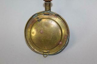 A RARE MINIATURE 19TH C BRASS AND WOOD EMBER CARRIER IN THE FORM OF A BEDWARMER 5