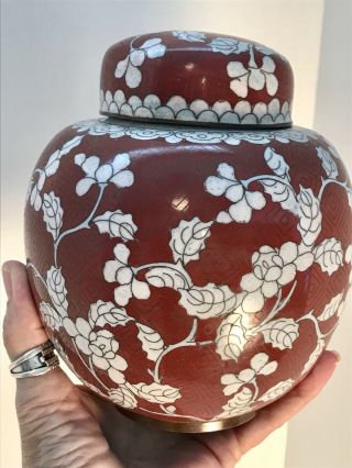 Antique Chinese Cloisonne Ginger Jar Marked China Early 20th Century 6