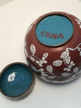 Antique Chinese Cloisonne Ginger Jar Marked China Early 20th Century 8