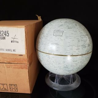 Replogle Mid Century Modern 12 " Lunar Globe Moon Apollo Box
