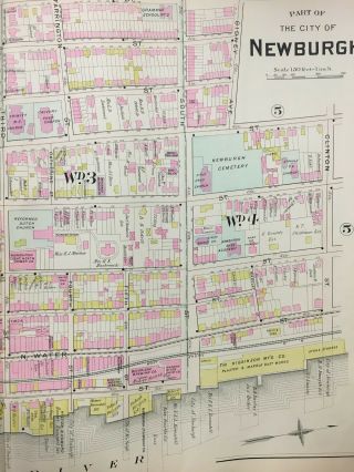 1903 ORANGE COUNTY NY NEWBURGH ACADEMY ST.  LUKE ' S HOSPITAL PLAT ATLAS MAP 2