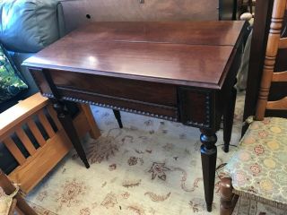 Antique Mahogany Colonial Mfg Ladies Spinet Writing Desk Flip - Top Table 3