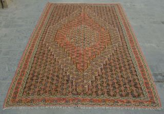 R63 Vintage Medallion Kilim/ Tribal Senneh Decor Kilim Rug 5 