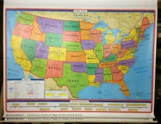 Rand Mcnally World,  United States Alaska,  Hawaii & Georgia Pull Down 4 Maps