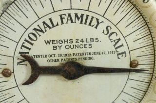 Antique 1900 ' s National Family Kitchen Scale 24 Lb Hardware Store Blue Rustic 9
