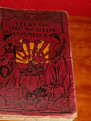 ANTIQUE ATLAS OF THE WORLDS COMMERCE BY JG BARTHOLOMEW 1907 2