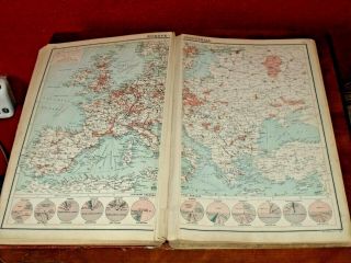 ANTIQUE ATLAS OF THE WORLDS COMMERCE BY JG BARTHOLOMEW 1907 9