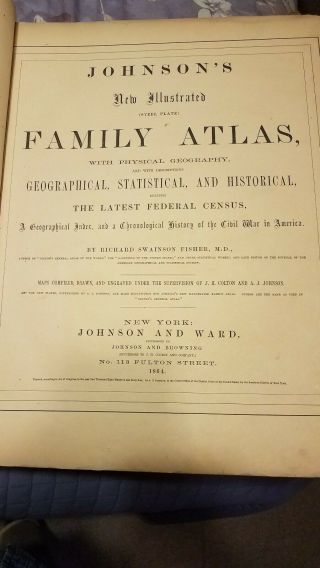 Johnson ' s Illustrated Family Atlas of the World with Descriptions 1864 3
