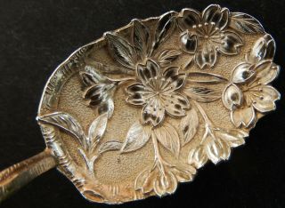 Exquisite Antique Japanese Naturalistic Solid Silver Spoon; Meiji era c1890 2