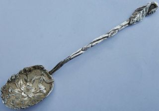 Exquisite Antique Japanese Naturalistic Solid Silver Spoon; Meiji era c1890 3