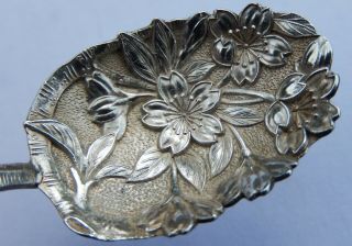 Exquisite Antique Japanese Naturalistic Solid Silver Spoon; Meiji era c1890 4