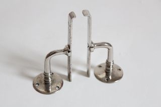 Antique Bathroom Kitchen Shelf Brackets | Nickel Brass Nickel Victorian Deco Vtg