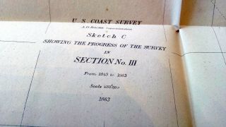 1863 Us Coast Survey Chesapeake Bay,  Delaware Bay And The Delmarva Peninsula